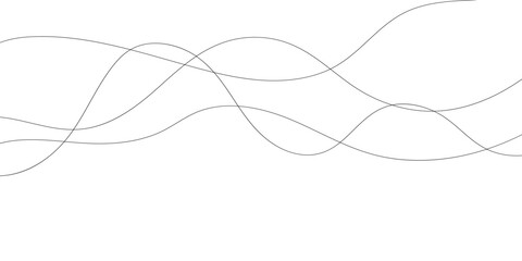 A minimalist abstract image featuring multiple, interwoven, wavy lines in varying thicknesses and dashed patterns.