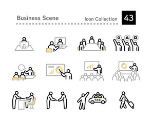 Set of situation icons that occur in business scenes