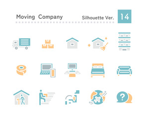 Moving company related icon illustration