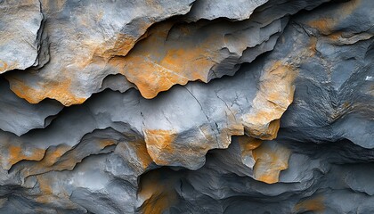 Gray and Orange Rock Face Texture