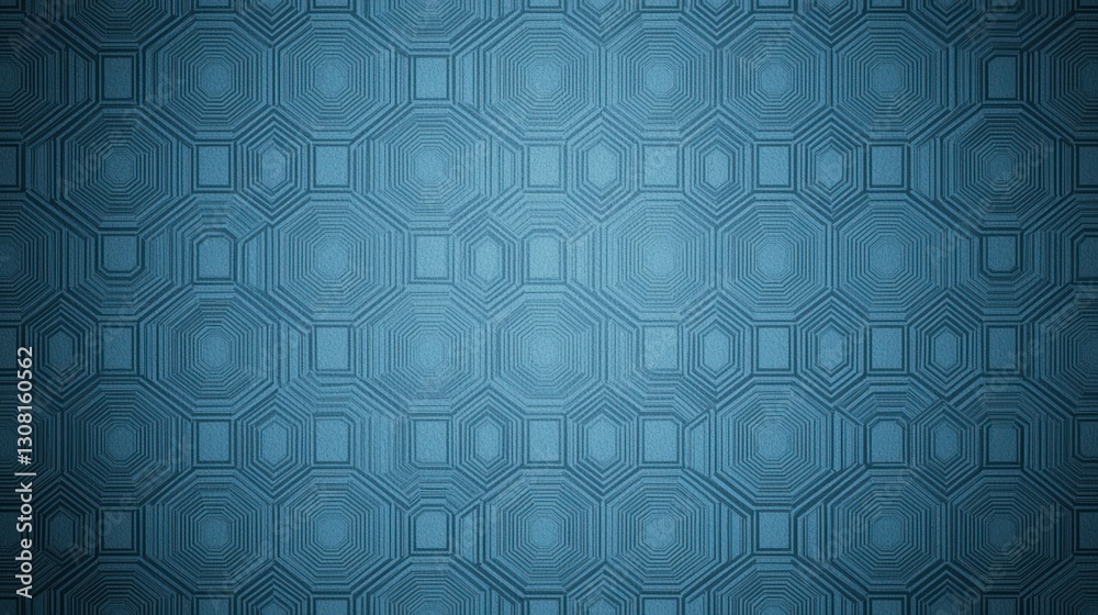 Poster A patterned blue vector background with repeating hexagons and subtle shading.