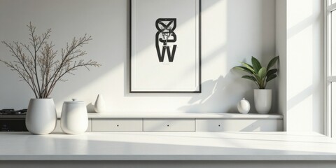 Serene Minimalist Home Interior Design with Sunlit White Surfaces and Simple Decor