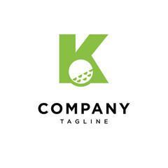Letter K Golf Ball Logo Icon Vector