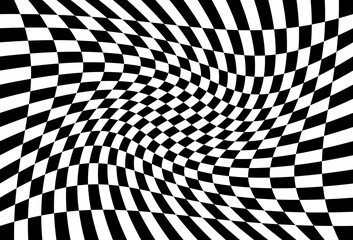 Warped Checkered Grid Pattern Background Illustration Vector