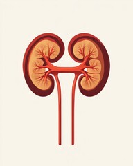flat art of human kidneys. human kidneys