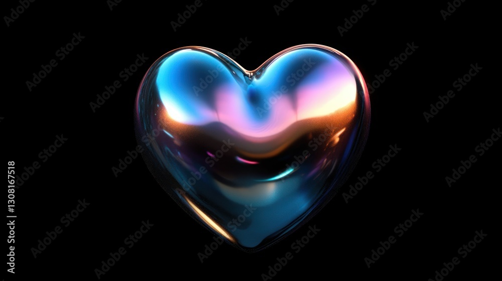 Aufkleber a realistic 3d heart shape with a glossy, reflective texture.