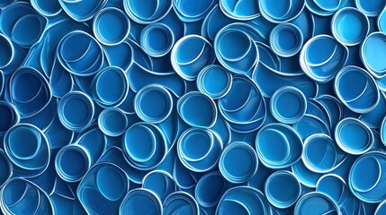 A repeating circular blue pattern with smooth gradients for a contemporary look.
