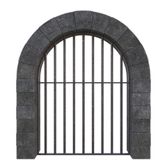  Old Sewer Arch Grate, 3d illustration isolated on white background