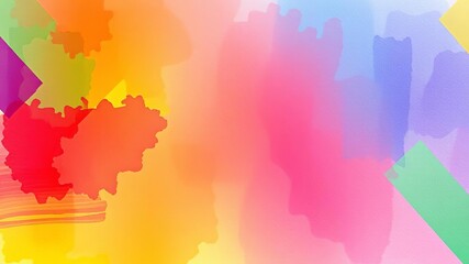Obraz premium Abstract watercolor background with vibrant rainbow color stripes, texture, illustration