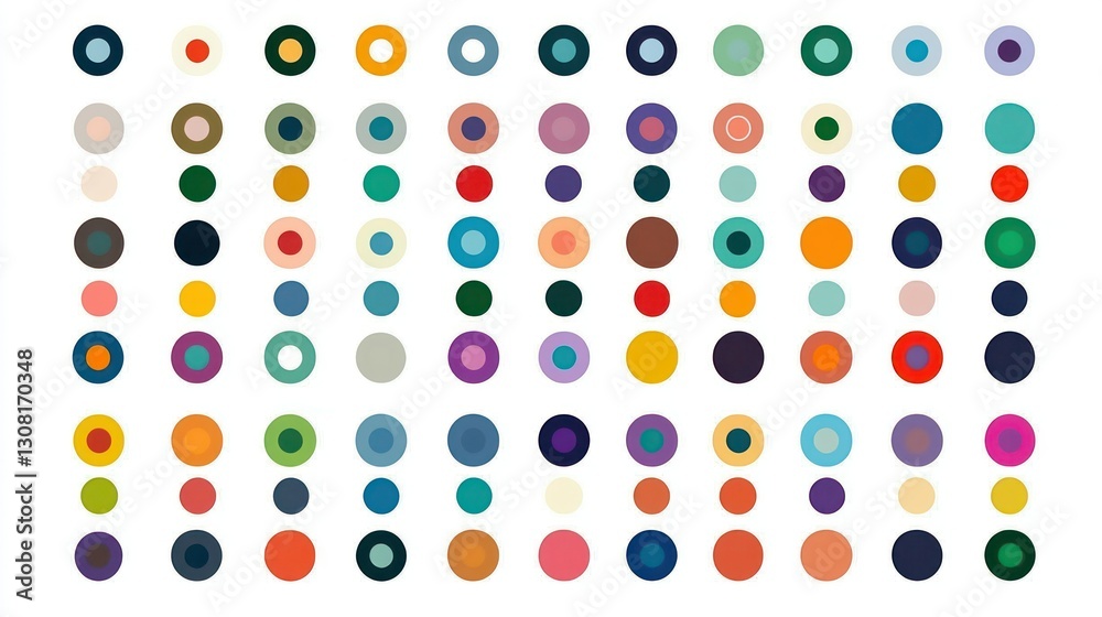 Poster A scalable vector set of circular business icons in a vibrant color palette, perfect for presentations