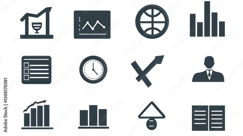 Poster A scalable vector set of icons, with a focus on simplicity and versatility for business use