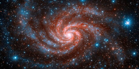 Obraz premium Gravity Hole Pull Concepts. Colorful spiral galaxy with stars in a cosmic background.