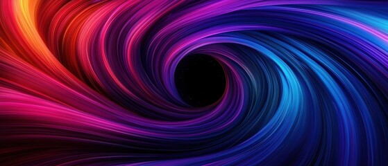 Fototapeta premium Gravity Hole Pull Concepts. Swirling vortex of vibrant colors against a dark background.