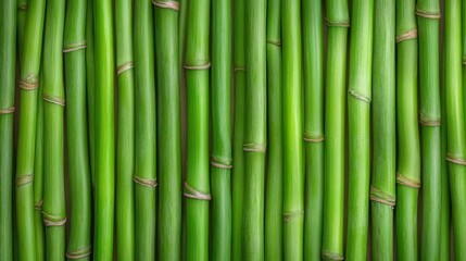 Closeup of vibrant green bamboo stalks in tranquil nature preserve. explore the beauty of with this detailed closeup of plants.