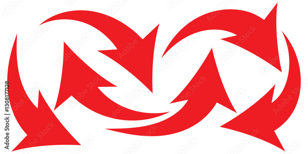 Wall mural black arrows icon vector set. bold arrow symbol curved flat design isolated