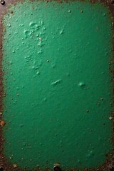 Obraz premium Textured Emerald Green Metal Panel with Rust Accents and Subtle Imperfections
