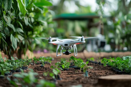 Robotic gardeners and drones design and tend gardens.