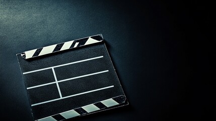 Film Clapperboard on Dark Textured Background