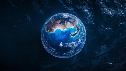 Stunning Aerial Earth Sunrise  Blue Planet  Ocean  Continents