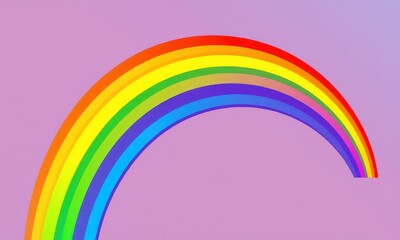 Vivid Multicolored Rainbow Arcing Against a Soft Pastel Purple Sky Displaying Full Spectrum of Colors in a Serene and Pleasant Setting
