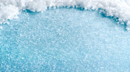 Obraz premium Glimmering Snowflakes on Icy Blue Surface with Soft White Texture