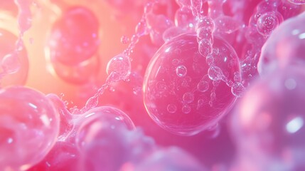 Artistic molecular rendering of transparent collagen in a laboratory setting 3d visualization of biological structures