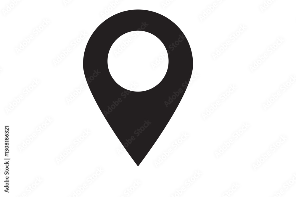 Poster red pin point. map address location pointer symbol