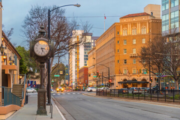 Street in downtown San Jose city skyline, cityscape of  Silicon Valley in California