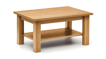 Fototapeta premium A wooden coffee table with a shelf underneath