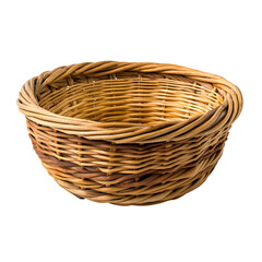 Obraz premium Handwoven Wicker Basket with Natural Brown and Beige Tones.