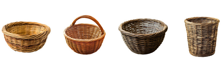 Obraz premium Four Different Types of Woven Baskets.
