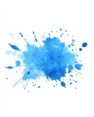 Fototapeta premium Blue watercolor splash with vibrant texture and artistic flair