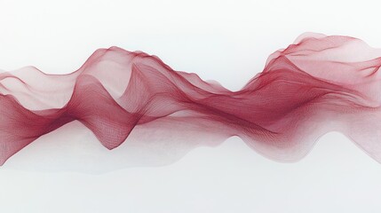 Abstract Wavy Red Lines Flowing Across a Minimalist Background