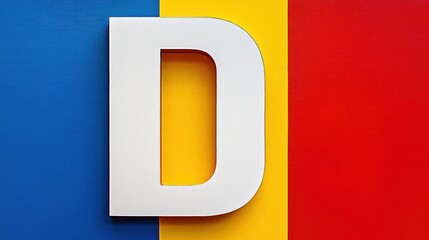 Minimalist Typography Art featuring Bold Letter D Against Colors