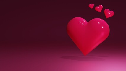 Realistic 3D rendering love and romance. Perfect for celebrating love, romance, and relationships. Suitable for many purposes.
