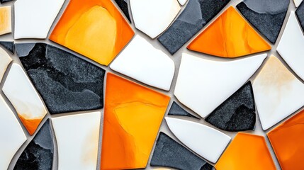 Fototapeta premium Handcrafted mosaic pattern with glossy ceramic tiles, intricate abstract texture
