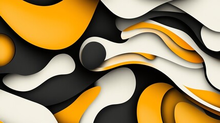 Multilayered modern abstract pattern with overlapping organic shapes