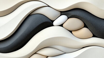 Obraz premium Smoothed pebbles arranged in a Zeninspired composition, calming abstract texture