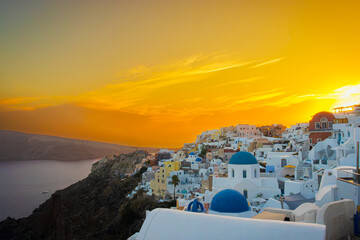 oia village at santorini island greece