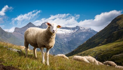 Fototapeta premium sheep in the mountains