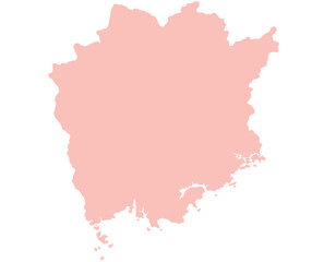 岡山県　地図　ピンク　イラスト