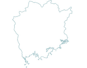 Obraz premium 岡山県 地図 白 イラスト