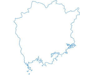 岡山県　地図　白　イラスト