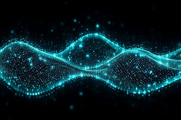 Glowing Particle Wave Abstract Background