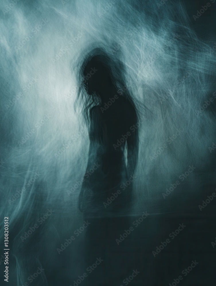 Aufkleber Mysterious silhouettes loom in an abstract background evoking fear and uncertainty Generative AI
