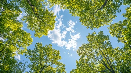 Bright Sunlight Through Lush Green Canopy
