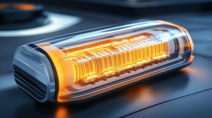 Modern Amber Light Bar with Clear Housing and Bright Glow Detail