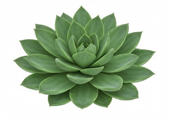 Fototapeta premium Serene Green Succulent Isolated White Background. AI Generated
