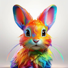 Fototapeta premium Abstract colored rabbit