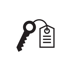 Room key icon flat design